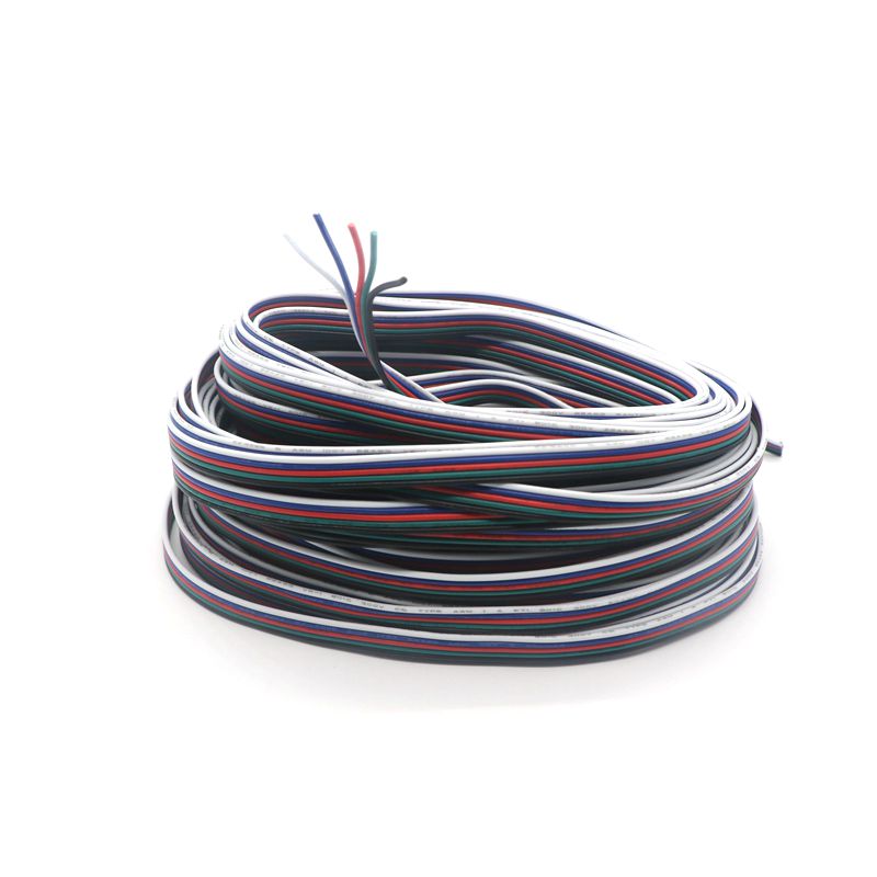 100M/roll 2pin 4pin 5pin 22 AWG Extension Electric Wire Cable Led Connector For 5050 3528 RGB RGBW CCT LED Stirp Lights