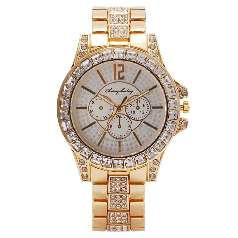 Wristwatches Luxury Round Quartz Rhinestone Dial Casual Wrist Watches Stainless Strap Fashionable Clock Waterproof Wristwatch For Men, Gold
Wristwatches Luxury Round Quartz Rhinestone Dial Casual Wrist Watches Stainless Strap Fashionable Clock Waterproof Wristwatch For Men, Gold