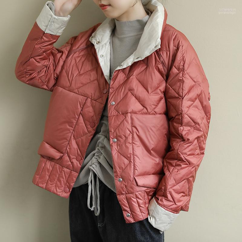 Women' Down & Parkas 80% White Duck Jacket Women 2022 Autumn Winter Coat Standing Collar Loose Clothing Both Sides Short Light Luci22, Black
Women' Down & Parkas 80% White Duck Jacket Women 2022 Autumn Winter Coat Standing Collar Loose Clothing Both Sides Short Light Luci22, Black