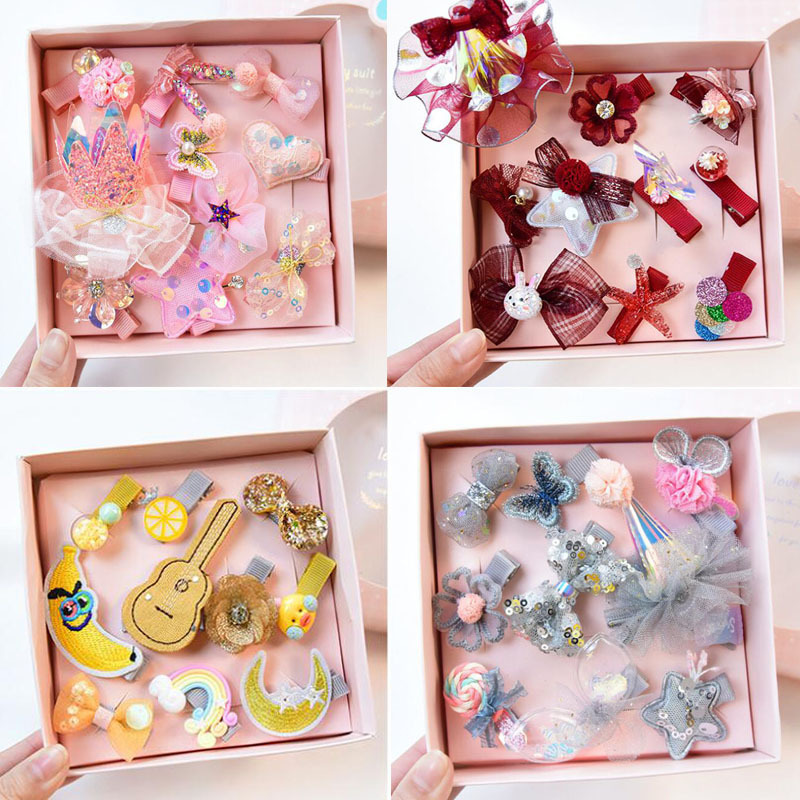101824 BuahSet Klip Rambut Bayi Pita Aksesoris Rambut Bayi Perempuan Ikat Kepala Perempuan Sifon Kartun Jepit Rambut Elastis 220611