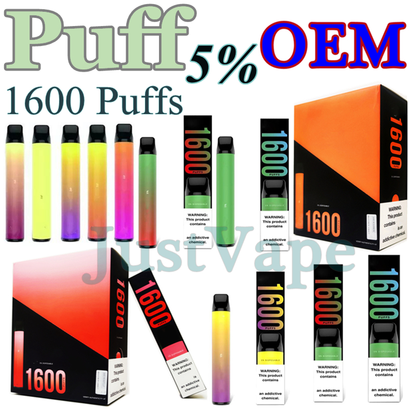 New High Quality Puff 1600 Puffs Electronic Cigarettes 2% Vape Device Cartridge 6.5ML Pre-filled Pod Disposable Vapes OEM 0% 5% 20Colors 650MAh P1600
New High Quality Puff 1600 Puffs Electronic Cigarettes 2% Vape Device Cartridge 6.5ML Pre-filled Pod Disposable Vapes OEM 0% 5% 20Colors 650MAh P1600