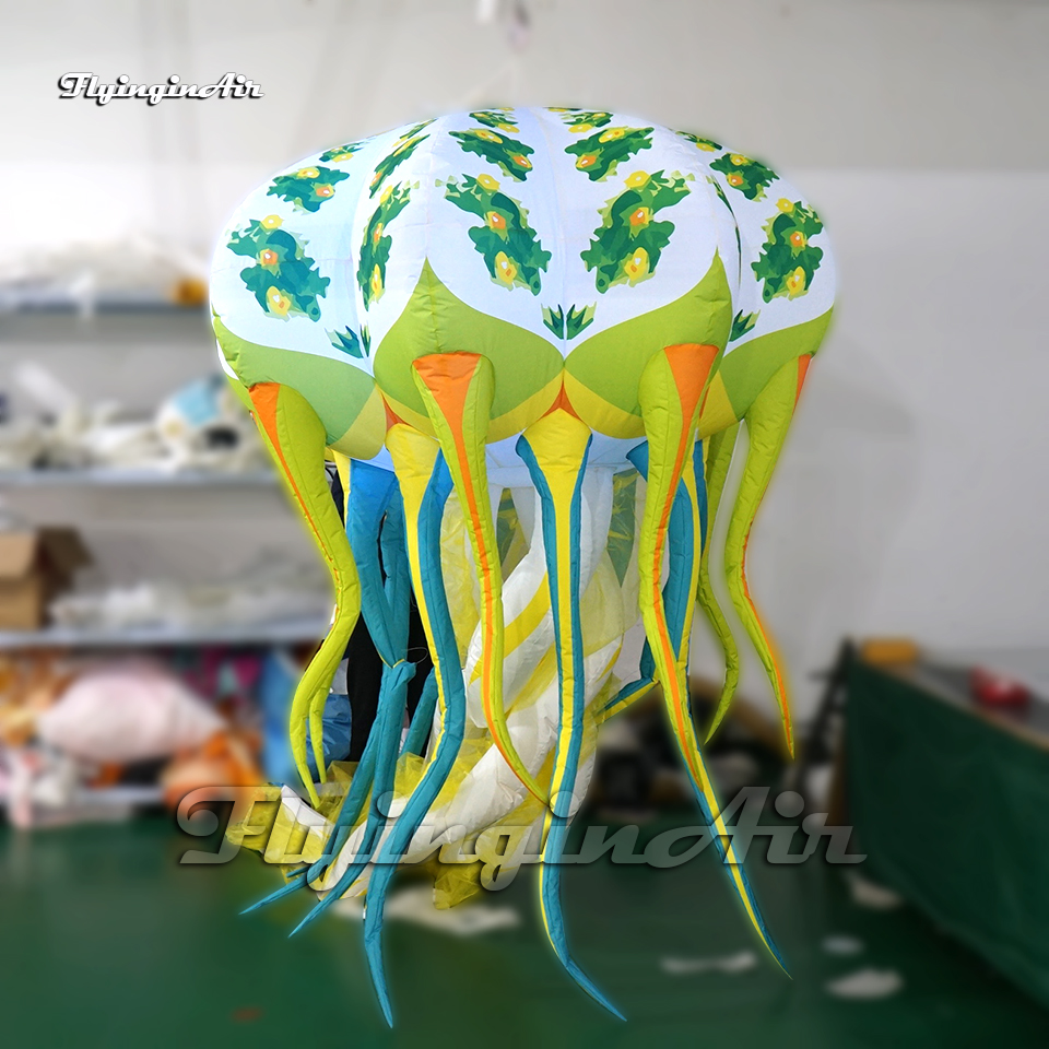 Hanging LED Inflatable Jellyfish Party Balloon Outdoor Street Light For Ceiling Decoration