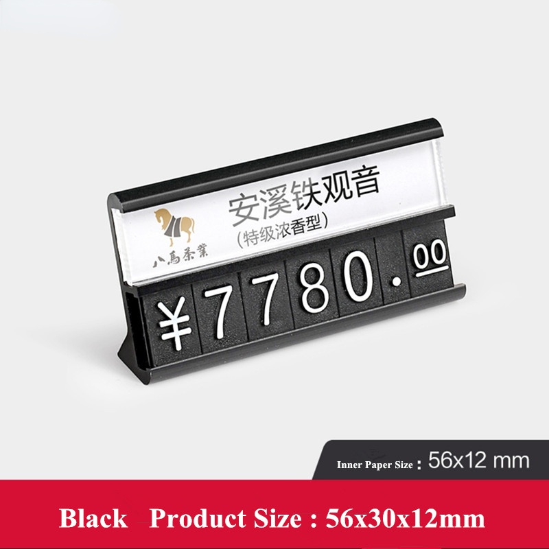 Adjustable Aluminum Price Cube Jewelry Display Tags Set Price Label Sign Card Holder Stand