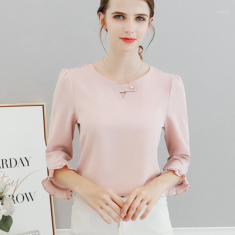 Solid Color Slim Lady Workwear Female Tops 2022 Women Chiffon Blouse Spring And Summer Shirt Ruffles Sleeve Women' Blouses & Shirts, White
Solid Color Slim Lady Workwear Female Tops 2022 Women Chiffon Blouse Spring And Summer Shirt Ruffles Sleeve Women' Blouses & Shirts, White
