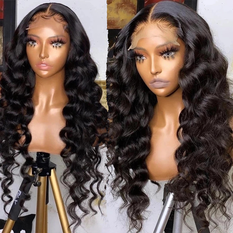 13x4 HD Lace Frontal Wig Loose Deep Wave Wig Front Human Hair Wigs Natural Wavy PrePlucked Hairline For Women Full 150%density