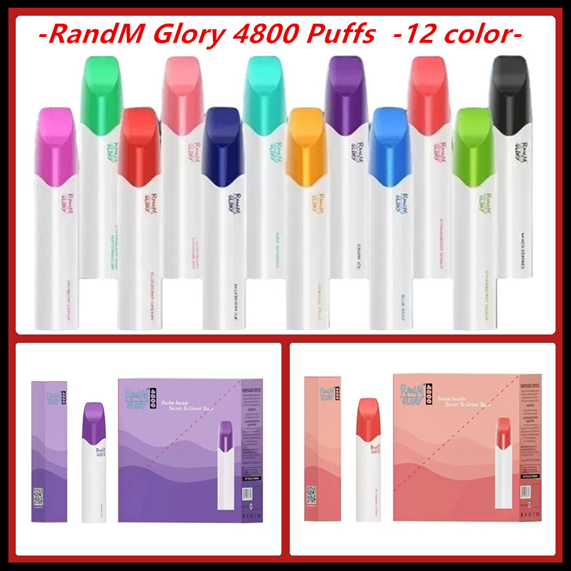 Authentic RandM Glory 4800 Puffs Disposable E cigarettes 1100mah Powerful Battery 10ml Prefilled Cartridge Mesh Coil RGB light Glowing Vaping cigvapes
Authentic RandM Glory 4800 Puffs Disposable E cigarettes 1100mah Powerful Battery 10ml Prefilled Cartridge Mesh Coil RGB light Glowing Vaping cigvapes