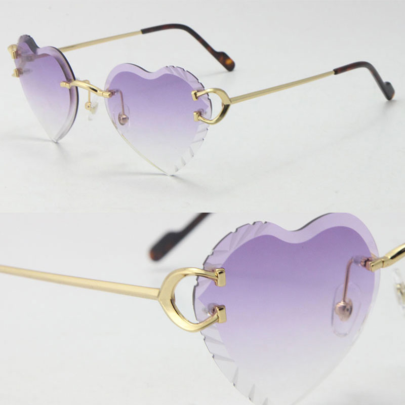 New Designer Sunglasses Womens C Decoration Metal Rimless Fashion Sun glasses Pairings Shoes bags Dia Cut Lens Angled iangle Lenses Man Woman Frames