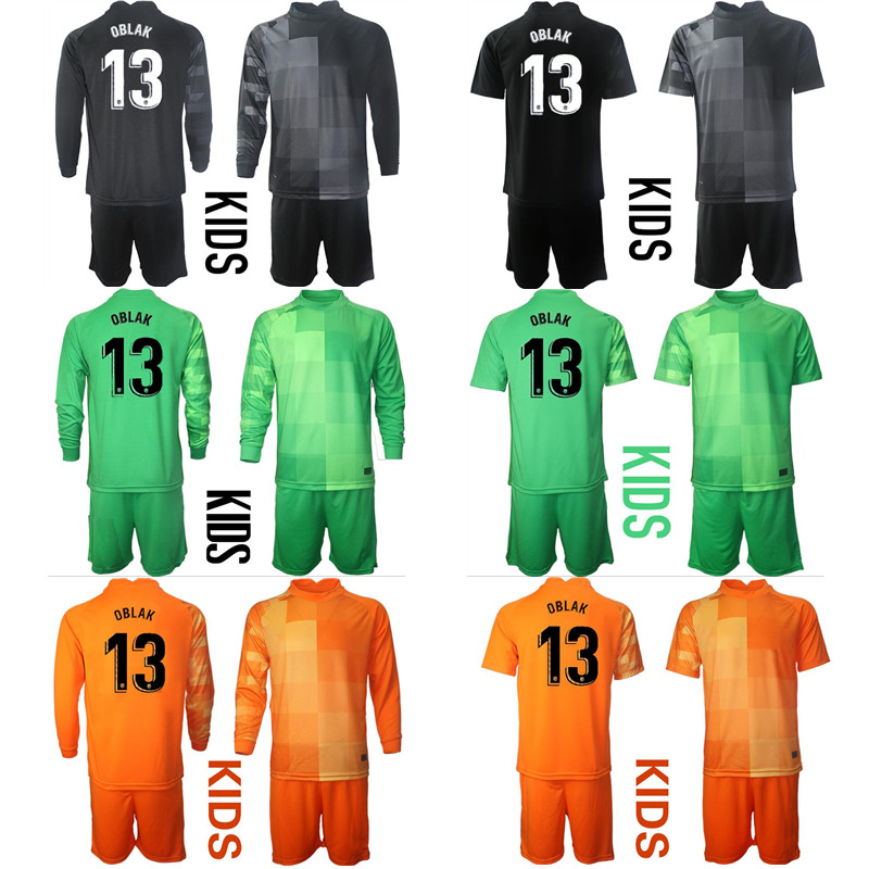 

kids Baby-Kit 2021 2022 13# Oblak Goalkeeper football Jersey Atlétic-o de Madrid Home Stadium 7 Griezmann KIT sets uniform Away Shirt 21/ soccer Long Sleeve, #4