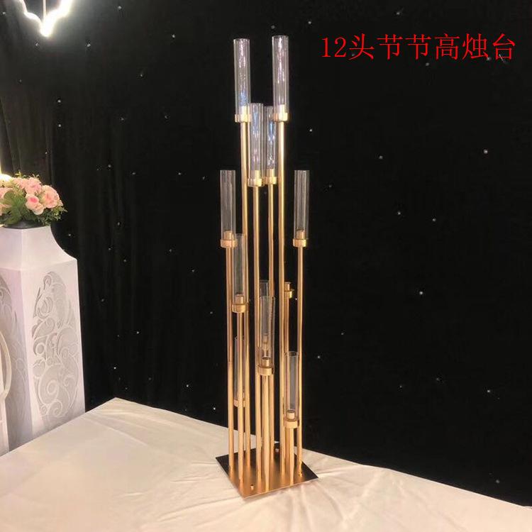 Wedding party Backdrop stick 12 heads candelabra wedding aisle decor Gold Tall event table centerpieces for wedding stands
