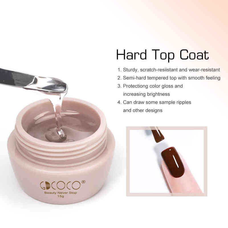 NXY Nail Gel Gdcoco 15g Jar Hard Tempered Top Coat Super Texture Matt Reinforce Thick Base Self Leveling Polish 0328