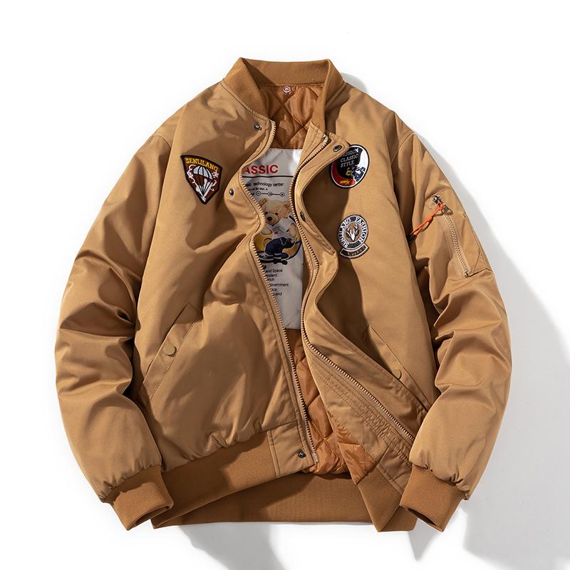 Men' Jackets Winter Pilot Men Military Bomber Jacket Badge Embriodery Basketball Coat Hooded Parkas Male Fashion Autumn Black BrownMen, Brown thick
Men' Jackets Winter Pilot Men Military Bomber Jacket Badge Embriodery Basketball Coat Hooded Parkas Male Fashion Autumn Black BrownMen, Brown thick