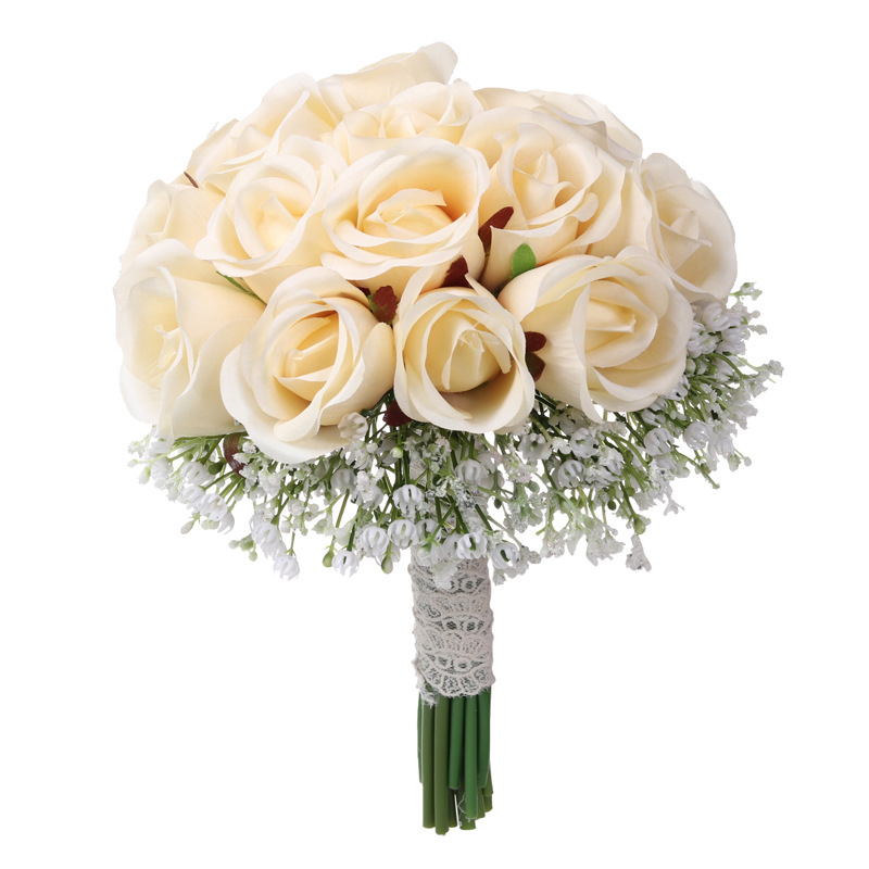 Creative holding flowers wedding bride bridesmaid simulation flowers photo studio photo