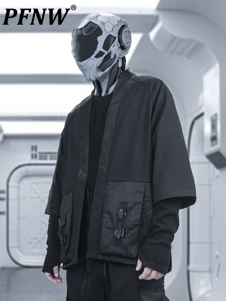 PFNW Functional Splicing Trend Jackets For Men Casual Cardigan Jacket Male Cyberpunk Techwear Open Stitch Coat Tops 12A4245, Black
PFNW Functional Splicing Trend Jackets For Men Casual Cardigan Jacket Male Cyberpunk Techwear Open Stitch Coat Tops 12A4245, Black