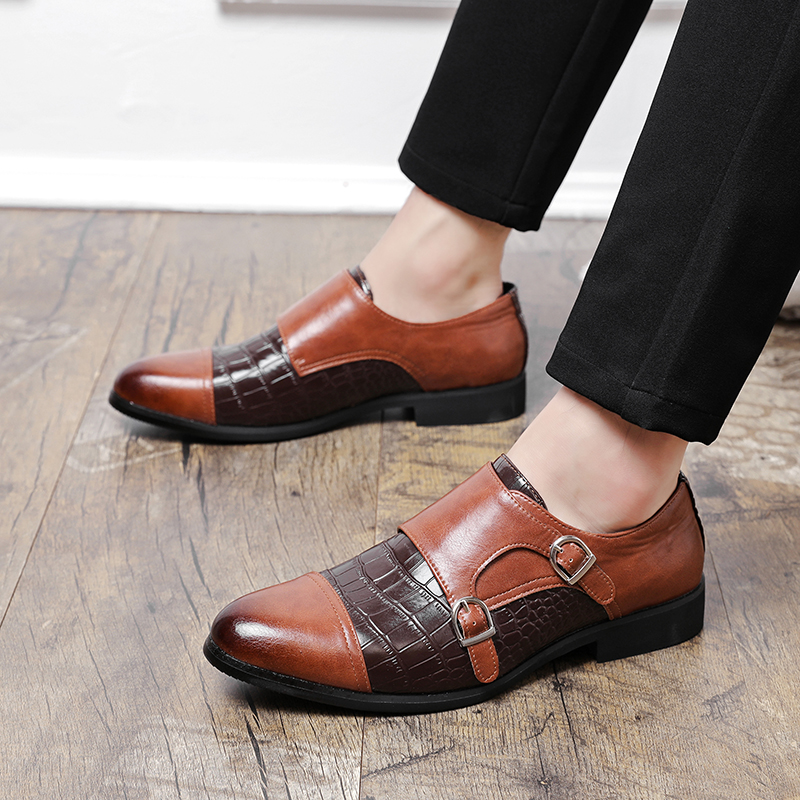 Monk Shoes Men PU Leather Color-blocking Low-heeled Casual Fashion Crocodile Pattern Classic Simple European and American Trend One Pedal DP383, Clear
Monk Shoes Men PU Leather Color-blocking Low-heeled Casual Fashion Crocodile Pattern Classic Simple European and American Trend One Pedal DP383, Clear