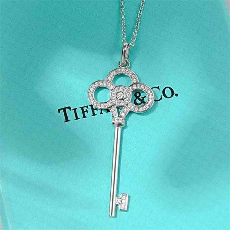 6QGA T home necklace rose gold key pendant female 925 silver collarbone chain Valentine's Day pink platinum
6QGA T home necklace rose gold key pendant female 925 silver collarbone chain Valentine's Day pink platinum
