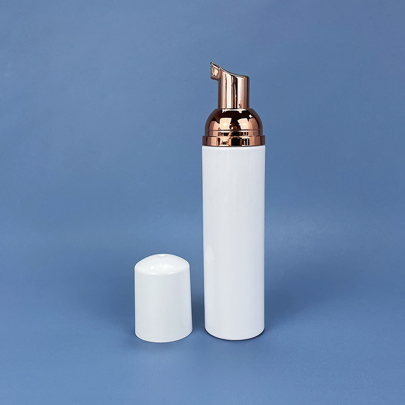 30ml PET white foaming cleanser bottle travel size foam dispenser pump soap bottles 30ml with pink white rose gold foamer pump