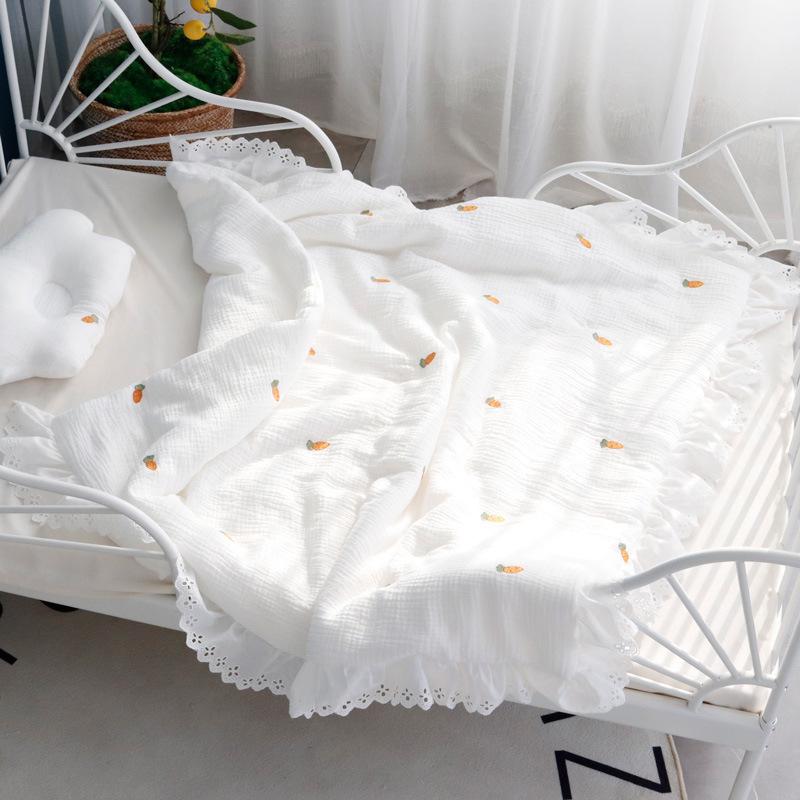 Blankets & Swaddling 150X120cm Big Size Winter Thick Embroidered Strawberry Muslin Cotton Blanket With Lace Edge Kids Comforter Princess Gir, Lemon pillow 1pc
Blankets & Swaddling 150X120cm Big Size Winter Thick Embroidered Strawberry Muslin Cotton Blanket With Lace Edge Kids Comforter Princess Gir, Lemon pillow 1pc