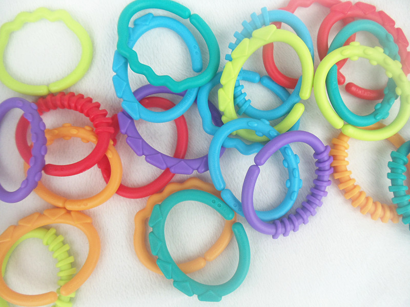 A Pack Of 24 Baby Teether Rainbow Circle Molar Ring Grab Rings Infant Toys Glue Biting Toy Food Grade Safety Silicone Material BPA Free Children s Ser
