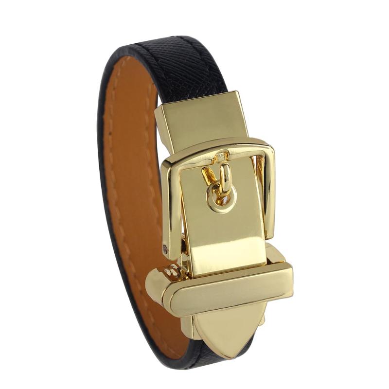 Bangle Cross Pattern Belt Buckle Alloy PU Leather Bracelet