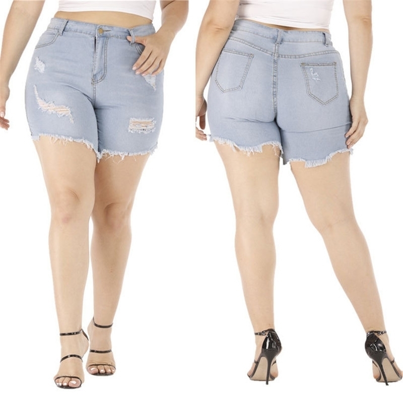 Woman Summer Ripped Denim Shorts Plus Size Skinny Jeans Shorts L5XL Arrival drop wholesale Y200822, Beige
Woman Summer Ripped Denim Shorts Plus Size Skinny Jeans Shorts L5XL Arrival drop wholesale Y200822, Beige