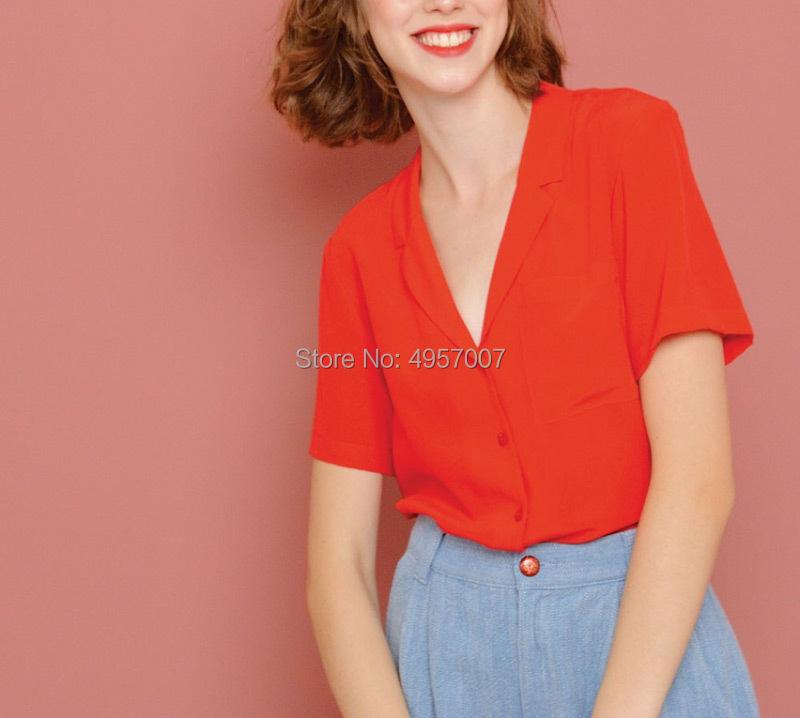 Women' Blouses & Shirts Top Version Silk Watermelon Red Notched Collar Short Sleeve Beautiful Buttoned Shirt - Elfbop Ladies Stylish Blouse
Women' Blouses & Shirts Top Version Silk Watermelon Red Notched Collar Short Sleeve Beautiful Buttoned Shirt - Elfbop Ladies Stylish Blouse