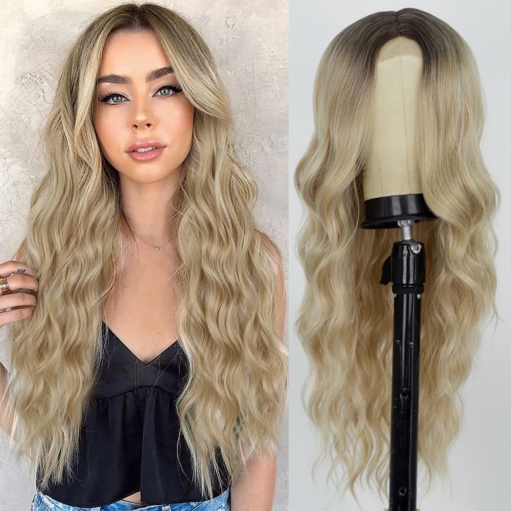 Wig Long Wave Lace Front Synthetic Large Wavey Hair wig for Womens