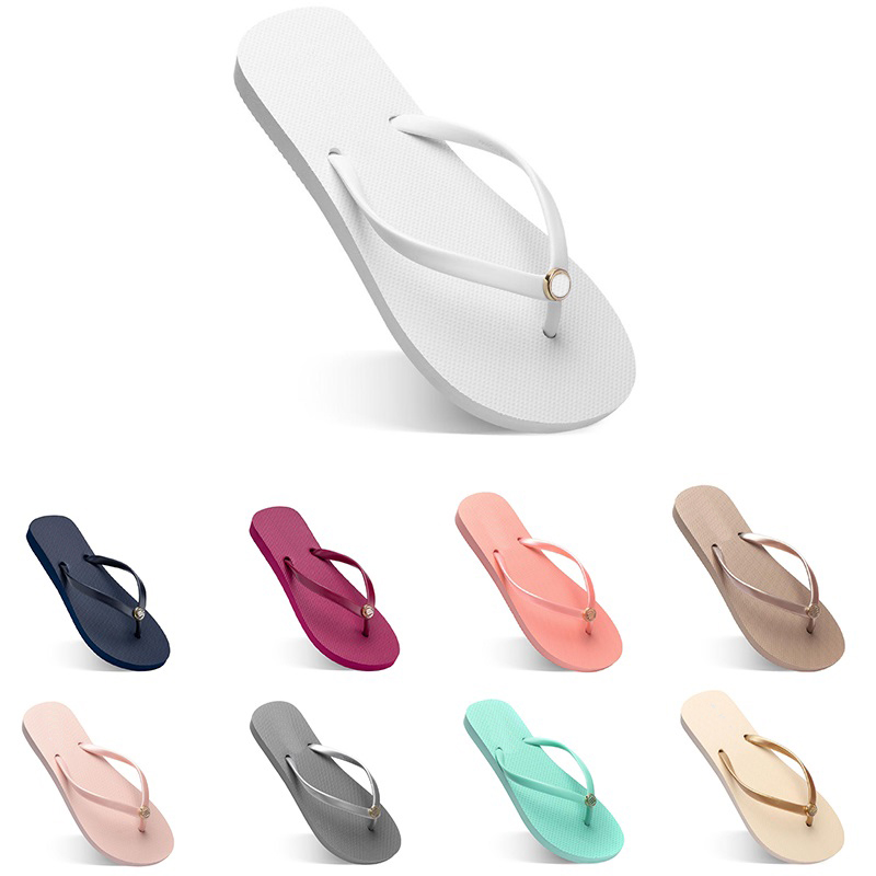 Women Slippers Fashion Flip Flops Beach Hotel Indoor Slipper Triple Black Pink White Lemon Green Grey Navy Womens Shoes Forty