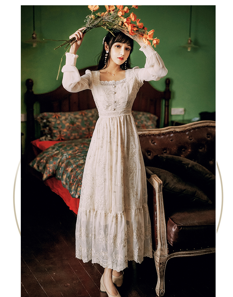 Tingfly Sweet Soft Girl A Line Dress Summer Lace Embroidery Button Decor Party Dresses Casual Street Boho Vestidos Midi Feminino 220510