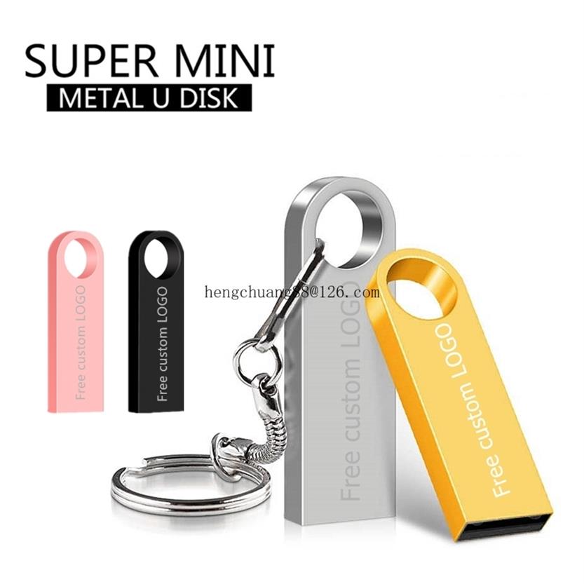 

New USB Flash Drive 64GB 32GB 128GB Pen Drive 128 64 32 GB Pendrive Waterproof Metal Silver U Disk Memory Memoria USB Stick237U