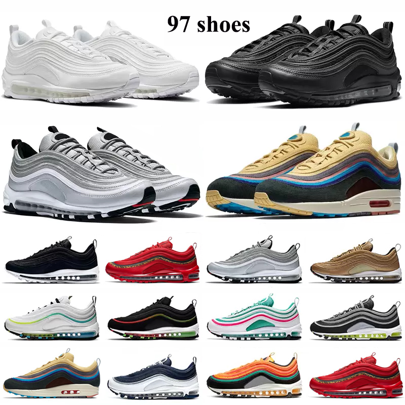 airmax 97 97s men women running shoes Triple White UNDEFEATED Black Metallic Gold South Beach Silver Bullet Bred outdoor sports trainers Eur 36-45, 11 silver bullet
airmax 97 97s men women running shoes Triple White UNDEFEATED Black Metallic Gold South Beach Silver Bullet Bred outdoor sports trainers Eur 36-45, 11 silver bullet