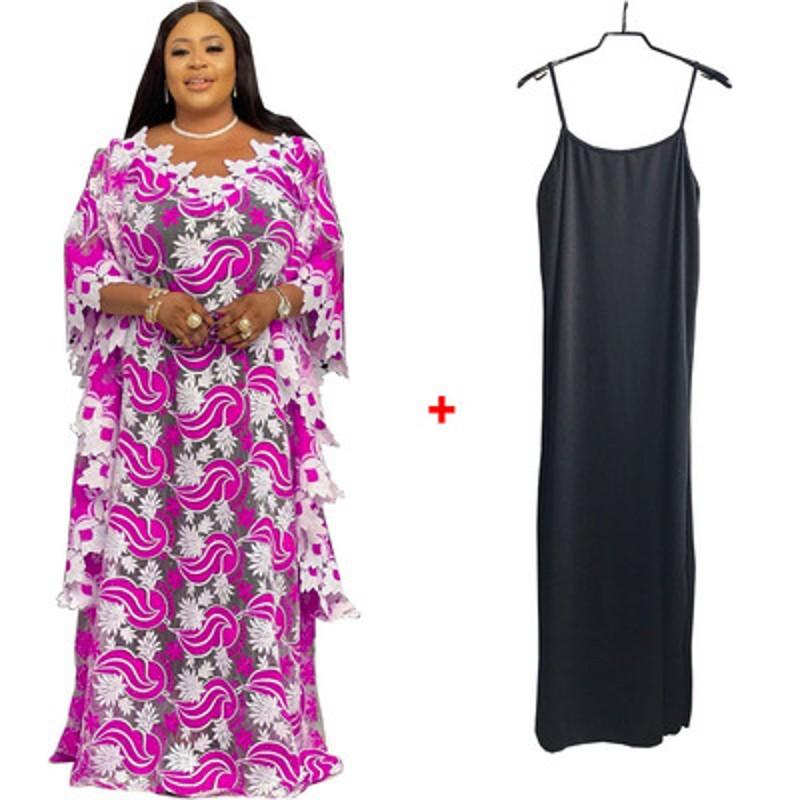 Ethnic Clothing Dashiki African Dresses For Women Africa Muslim Long Dress High Quality Sleeve Fashion Lace Lady