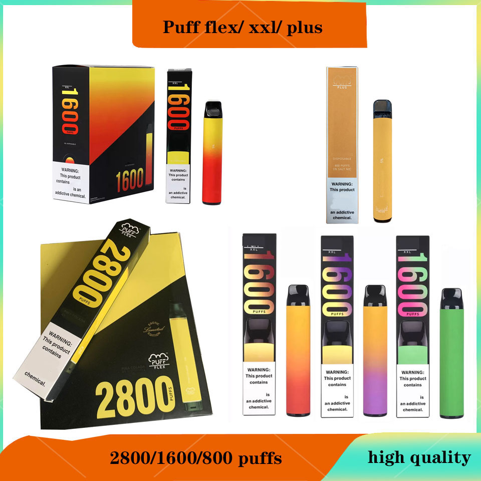 PUFF 1600 2800 puffs Disposable cigarettes vape plus XXL flex 2800 6ml Pen Device E-cigarette Kits Portable Bar Vaporizer Electronic 850mah vape
PUFF 1600 2800 puffs Disposable cigarettes vape plus XXL flex 2800 6ml Pen Device E-cigarette Kits Portable Bar Vaporizer Electronic 850mah vape