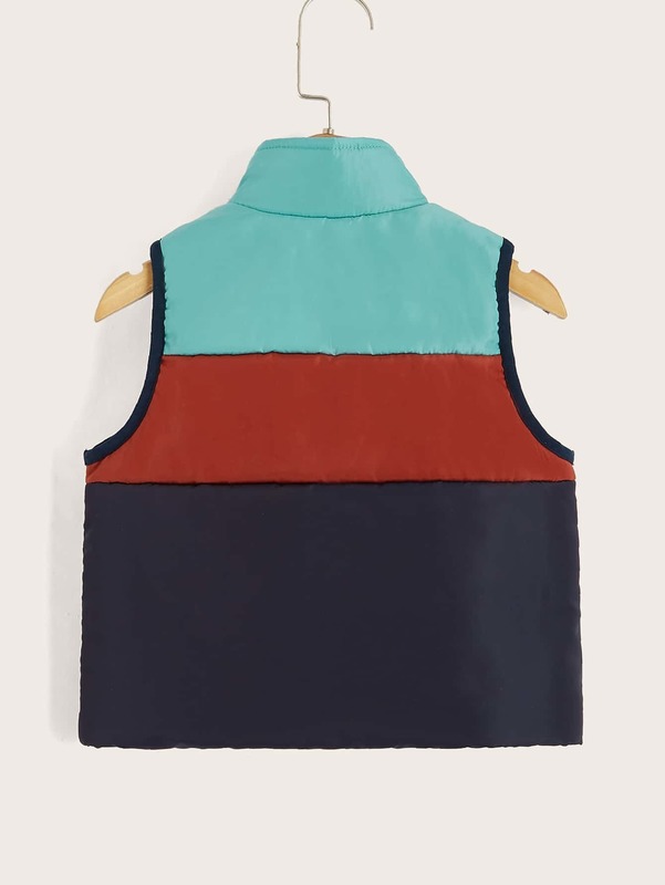Toddler Boys Color Block Quilted Vest SHE