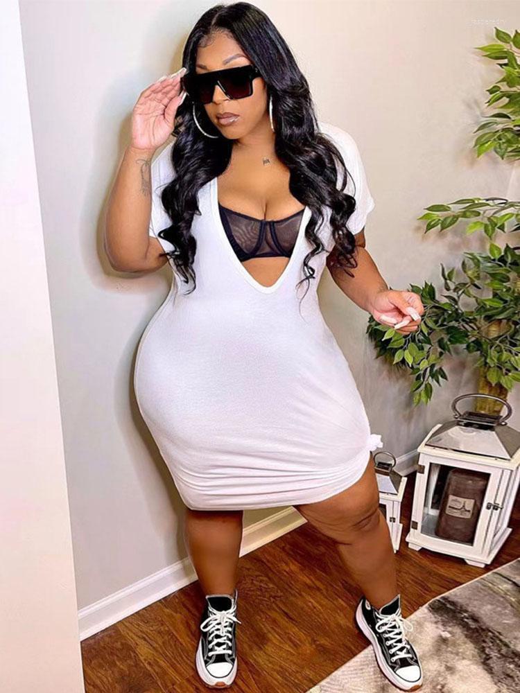 Plus Size Dresses Summer Women 2022 Streetwear Tshirt Dress Deep V Neck Skinny Sexy Short Wholesale Bulk Drop Jasp22, White
Plus Size Dresses Summer Women 2022 Streetwear Tshirt Dress Deep V Neck Skinny Sexy Short Wholesale Bulk Drop Jasp22, White