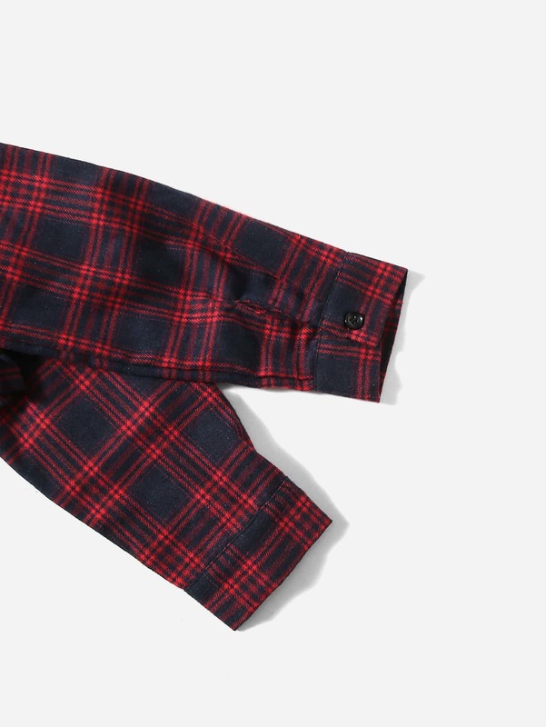 Girls Plaid Print Frill Hem Blouse & Cami Dress SHE