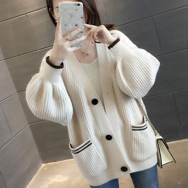 Women's Knits & Tees Autumn Knit Sweater Cardigans Solid V-neck Single-Breasted Long-sleeved Loose Wild Cardigan Coat Female 107Women's Wome, Green
Women's Knits & Tees Autumn Knit Sweater Cardigans Solid V-neck Single-Breasted Long-sleeved Loose Wild Cardigan Coat Female 107Women's Wome, Green