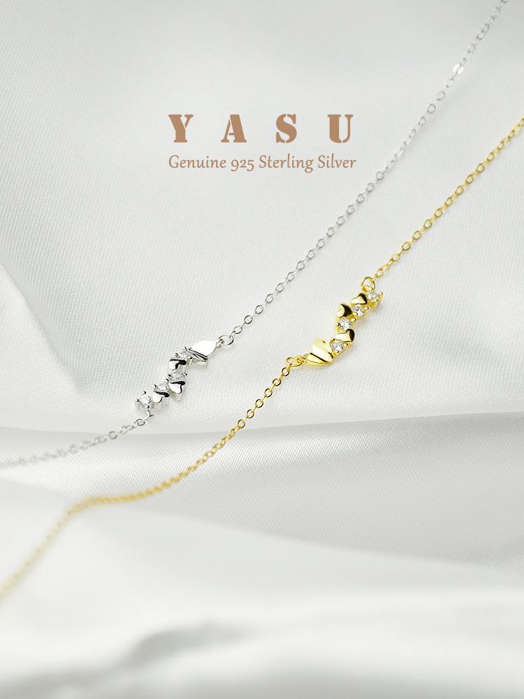 Chains Yasu Genuine 925 Sterling Silver 14K Gold Plated Necklace Heart Pendant For Women Exquisite Shiny Clavicle Chain Fine JewelryChains
Chains Yasu Genuine 925 Sterling Silver 14K Gold Plated Necklace Heart Pendant For Women Exquisite Shiny Clavicle Chain Fine JewelryChains