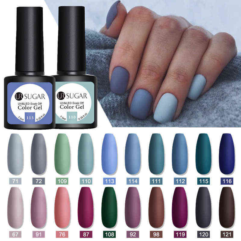 NXY Nail Gel 7 5ml Polish Matte Blue Color Varnishes Winter Glitter Sequins Soak Off Semi Permanant Uv Led Art Hybrid 0328