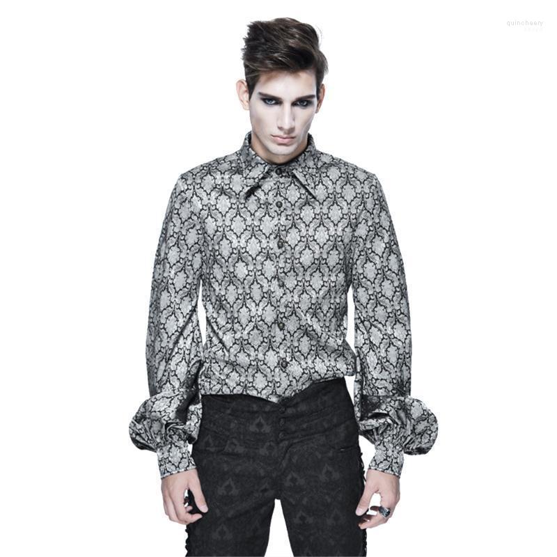 Gothic Men Printed Dress Tie Shirts Punk Long Sleeve Chiffon Shirt Blouse Party Cotton Formal Tops Men' Quin22, Gray
Gothic Men Printed Dress Tie Shirts Punk Long Sleeve Chiffon Shirt Blouse Party Cotton Formal Tops Men' Quin22, Gray