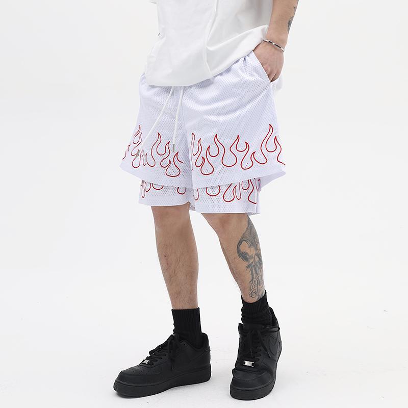 Men's Shorts Flame Print Mesh Elastic Waist Casual Summer For Men Retro Wide Leg Spliced Streetwear Knee Length Pants Loose Hip HopMen's, Blue
Men's Shorts Flame Print Mesh Elastic Waist Casual Summer For Men Retro Wide Leg Spliced Streetwear Knee Length Pants Loose Hip HopMen's, Blue
