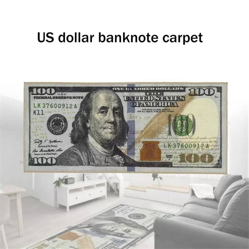 Carpets Hallway Entrance Doormat Us Dollar Money Pattern Rugs Nonslip Velvet Floor Mat Living Room Bedroom Plush Carpet Alfombra 9600804