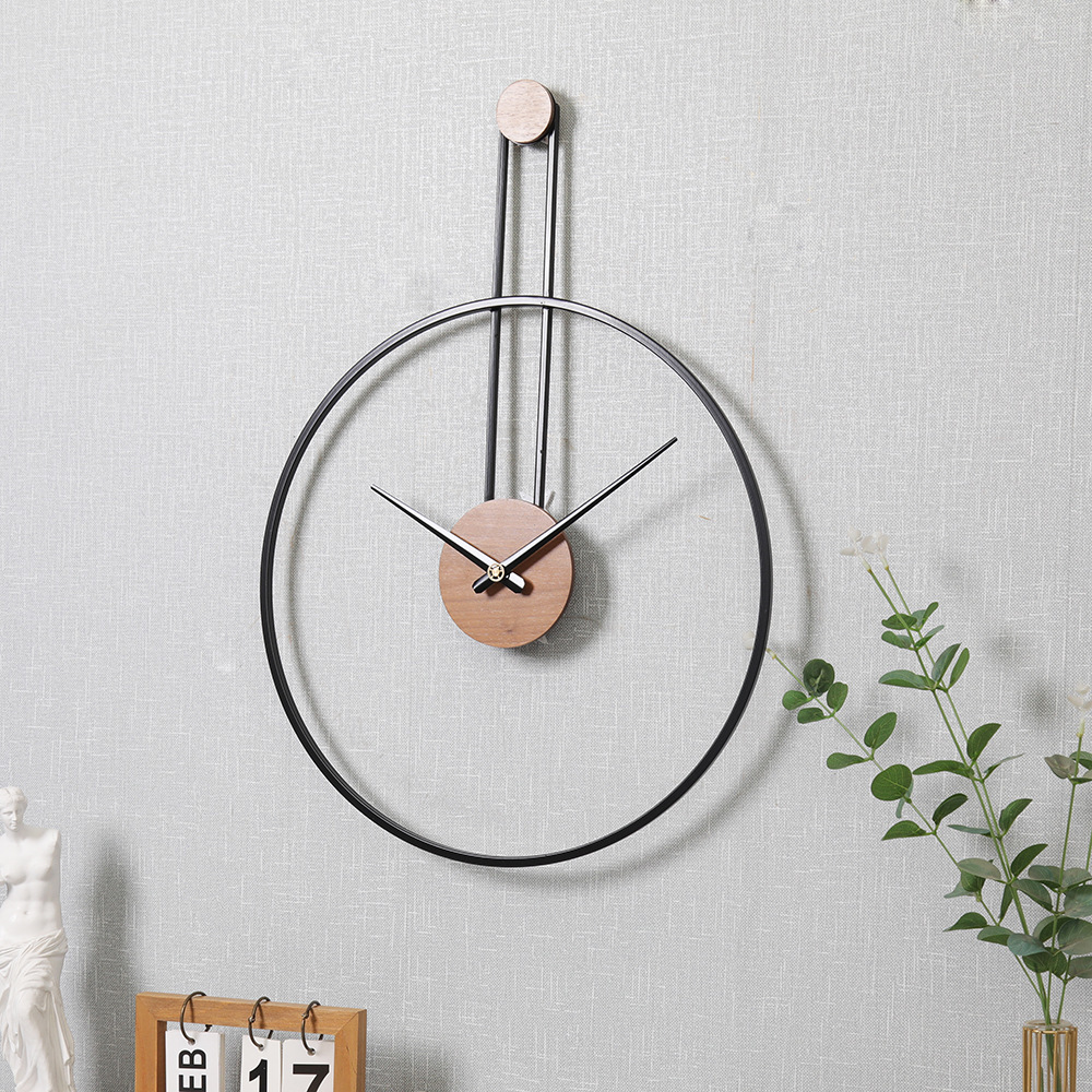 Simple Wrought Iron Wall Clocks Quartz Bedroom Decoration Living Room Home Decorative Modern Hungclock