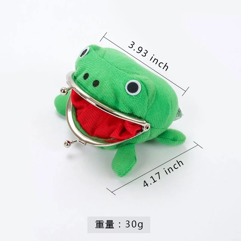 20Pcs/Lot Frog Wallet Coin Purse Keychain Anime Plush Cartoon Flannel Key Holder Cosplay Toy School Prize Wholesale 220411