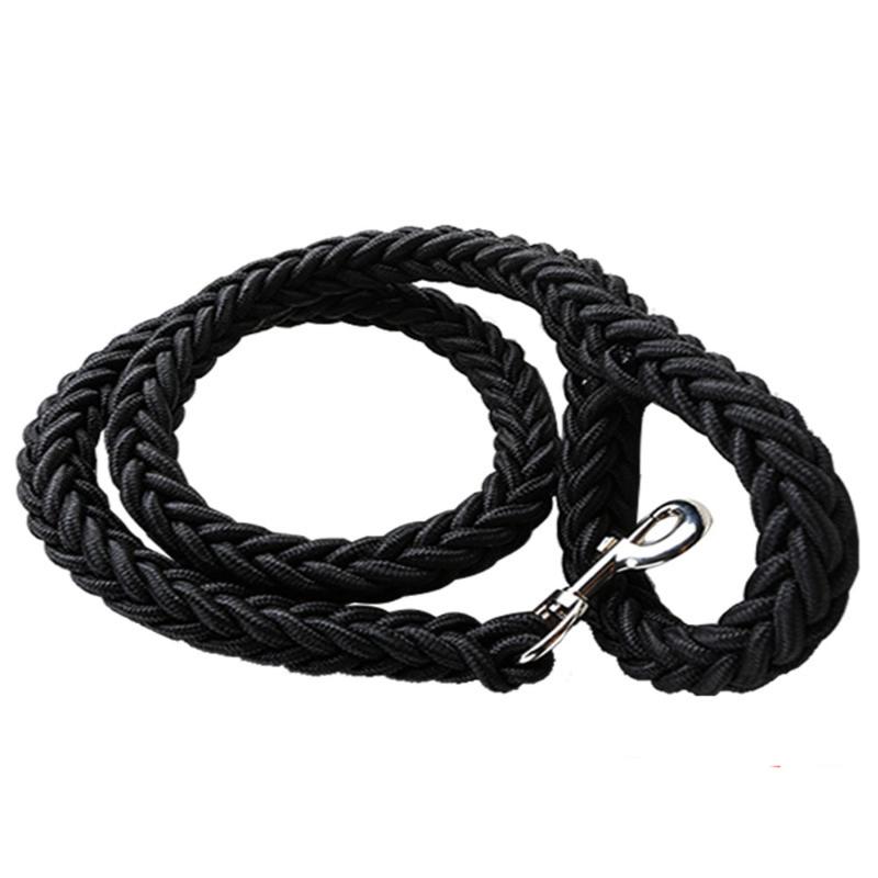 Update Dog Collars & Leashes Large Leash Heavy Duty Rope Braided Big Training For Medium Dogs Durable Nylon Pet Leads 110Cm Blackdog