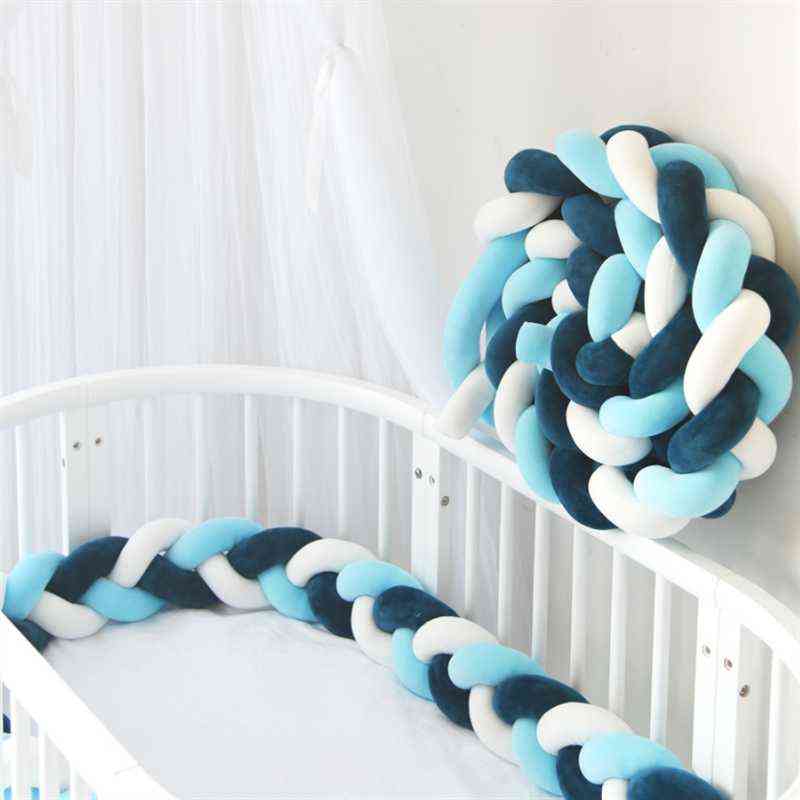 1M/2M/3M Baby Bed Bumper Infant Cradle Pillow Cushion Braid Knot Bumper Crib Bumper Protector Room Decor Tour De Lit Bebe Tresse AA220326