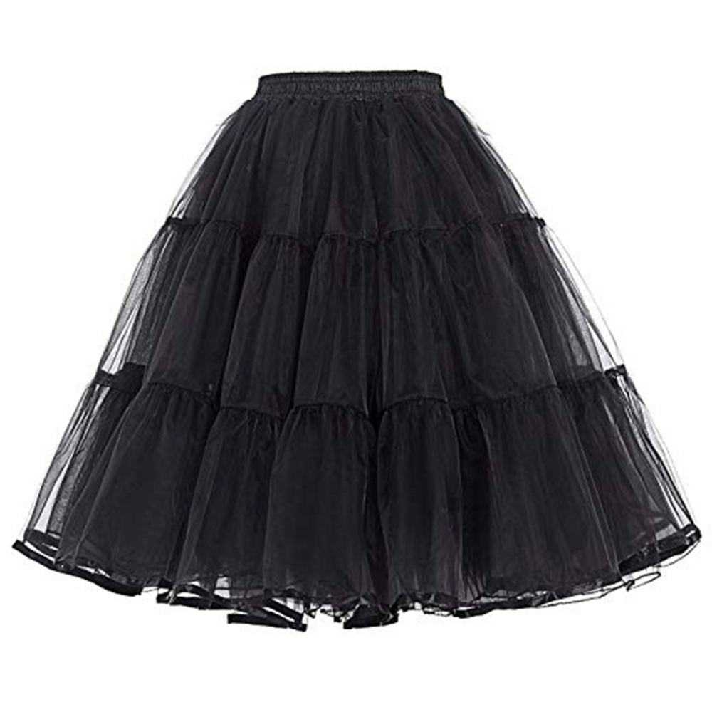 Women Petticoat Under Dress 60CM Length Bridal Party Petticoat Waist Size for 60-100CM Adjust Summer Crinoline No Hoop
