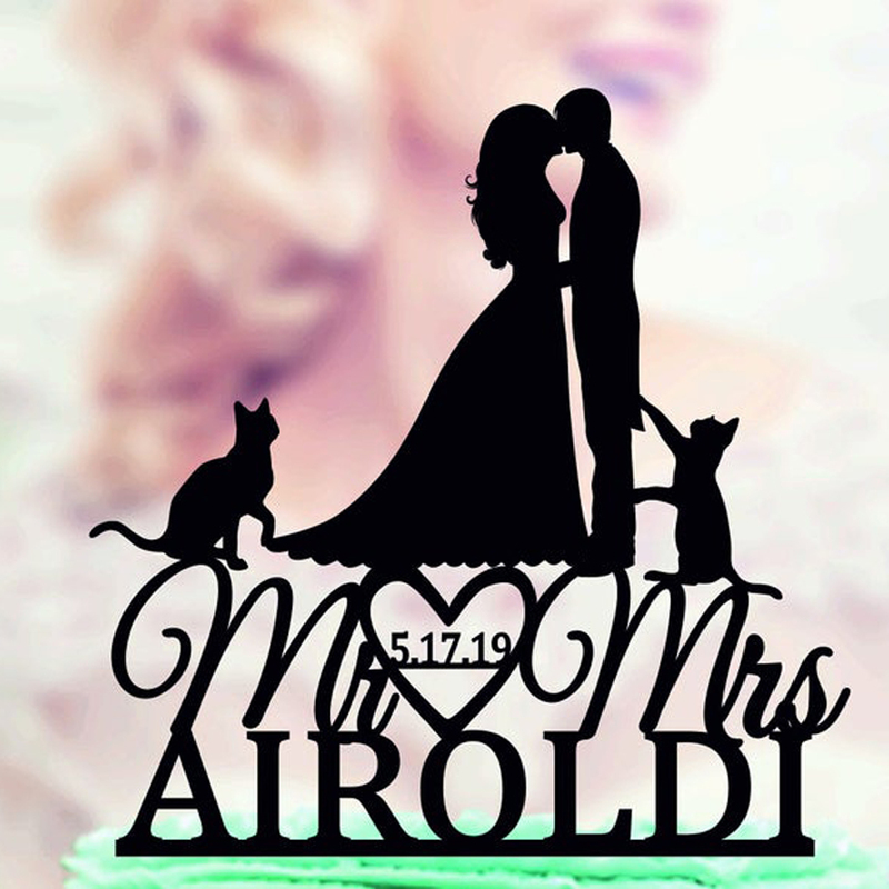 Bride Groom With Two Cats Wedding cake Topper Custom Mr&Mrs Name And Date Anniversary Cake topper with petsWedding Decor 220618
Bride Groom With Two Cats Wedding cake Topper Custom Mr&Mrs Name And Date Anniversary Cake topper with petsWedding Decor 220618