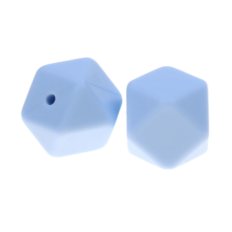 Fkisbox 17MM Hexagon 100pc Silicone Baby Teether Beads BPA Free born Chewing Teething Necklace Babies Jewelry DIY Shower Gift 220326