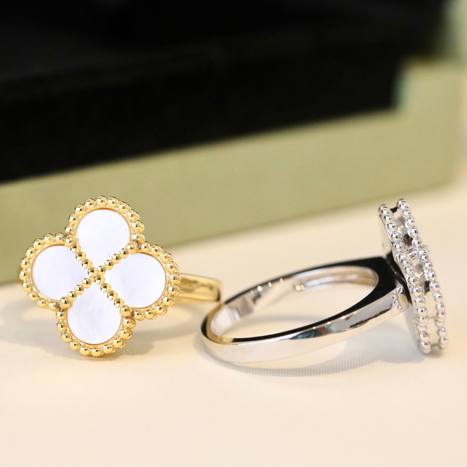 Clover Ring For Woman Wed Rings Designer Luxurious Jewelry Jewlery Woman Bague De Luxe Bague Designer Bijoux Femmes Jewelries Schmuck Joyeria Ani