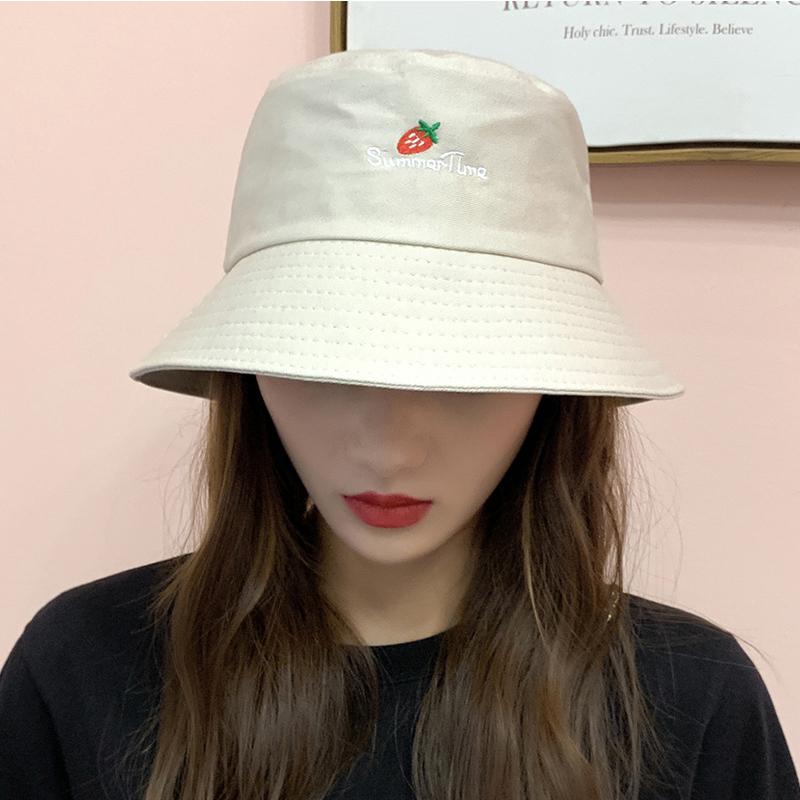Berets Summer Bucket Hat Women Strawberry Embroidery Letter Cotton Fisherman Female Girl Outdoor Sun Protection Basin CapBerets
Berets Summer Bucket Hat Women Strawberry Embroidery Letter Cotton Fisherman Female Girl Outdoor Sun Protection Basin CapBerets